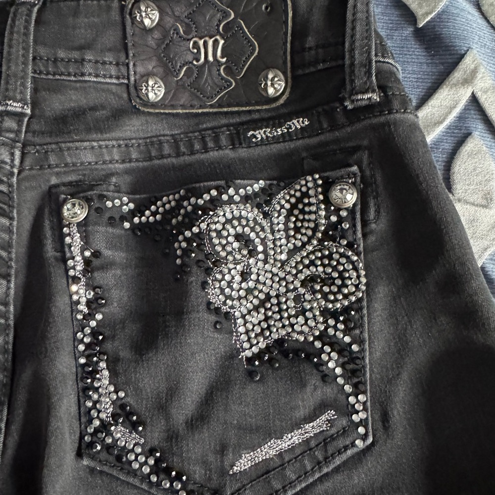 Miss Me Charcoal Embellished Skinny Jeans - Picture 2 of 6
